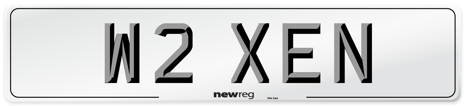 W2 XEN Number Plate from New Reg